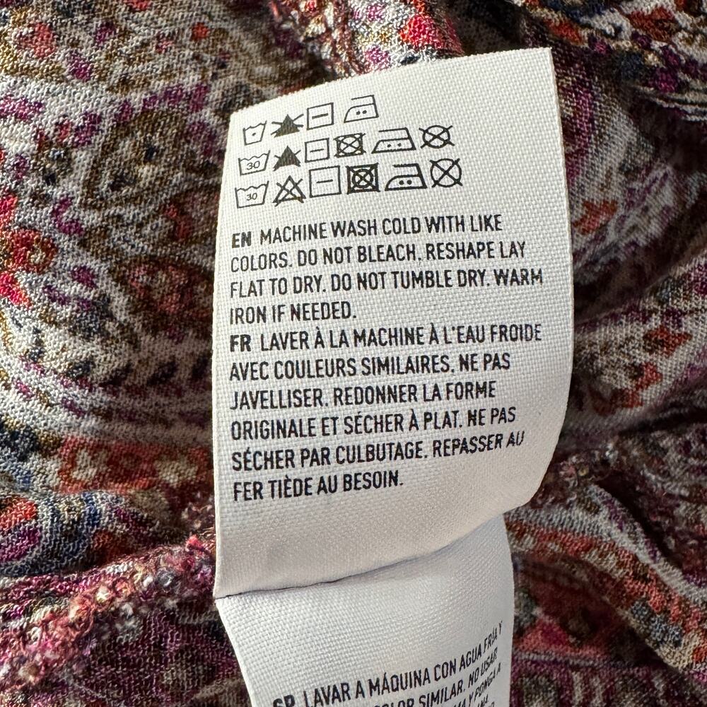 American Eagle Large A-Line Mini Dress Paisley Halter Keyhole Lightweight Pocket - Picture 10 of 10